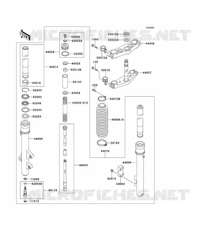 FOURCHE Kawasaki MOTOS 220 2000 KDX220R  KDX220-A7