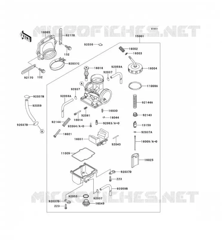 CARBURATEUR Kawasaki MOTOS 220 2001 KDX220R  KDX220-A8
