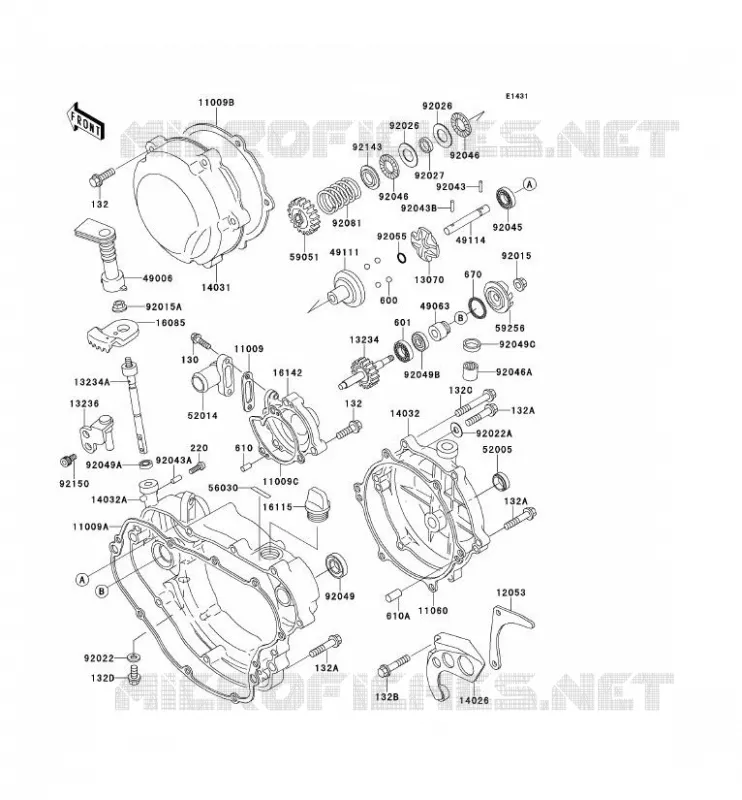COUVERCLES MOTEUR Kawasaki MOTOS 220 2001 KDX220R  KDX220-A8