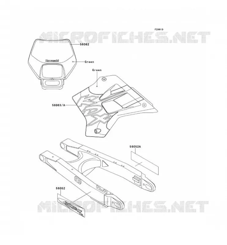 STICKER Kawasaki MOTOS 220 2001 KDX220R  KDX220-A8