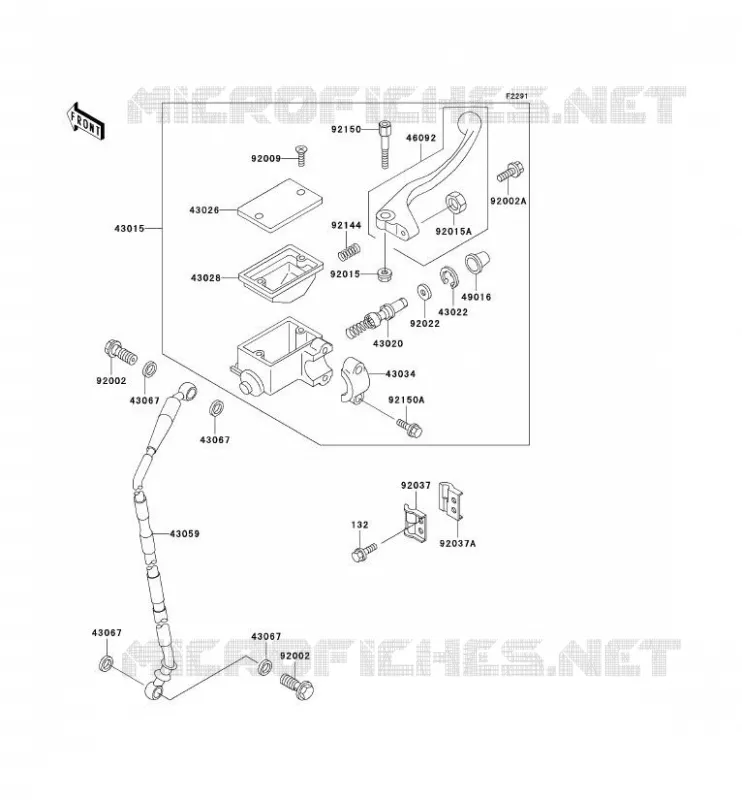 MAITRE CYLINDRE AV Kawasaki MOTOS 220 2002 KDX220R  KDX220-A9