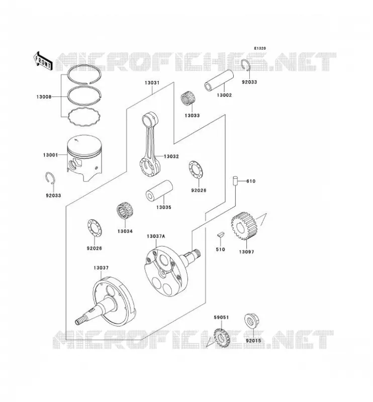 VILEBREQUIN/PISTON Kawasaki MOTOS 220 2002 KDX220R  KDX220-A9