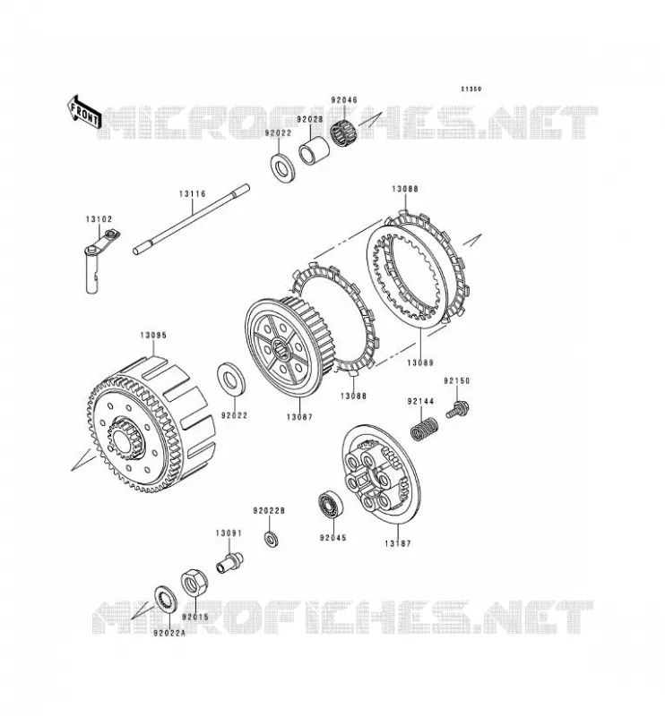 EMBRAYAGE Kawasaki MOTOS 250 1991 KDX250  KDX250-D1