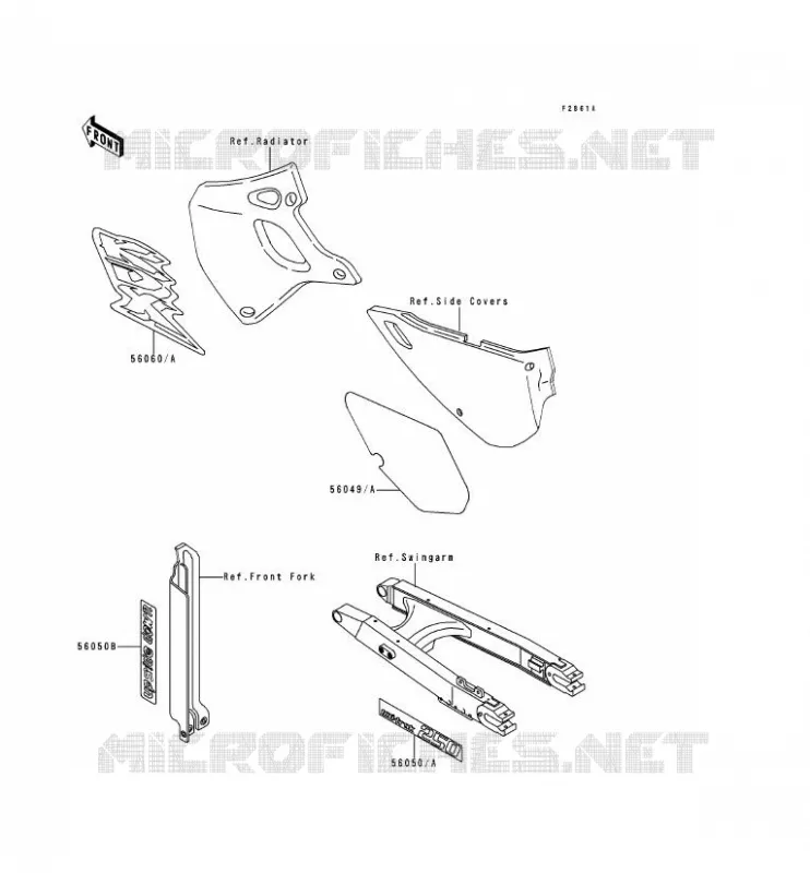 STICKER Kawasaki MOTOS 250 1992 KDX250  KDX250-D2
