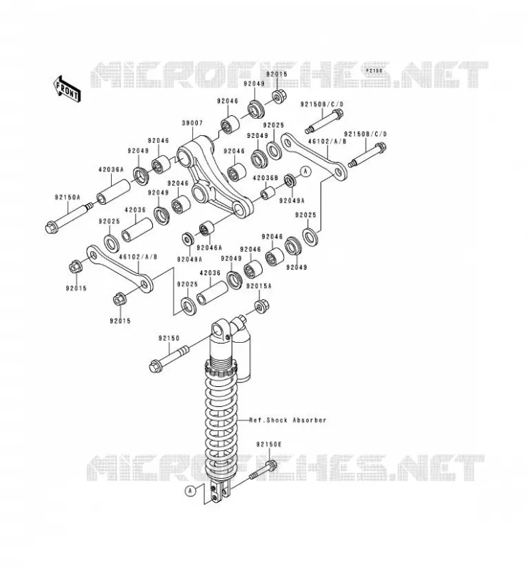 SUSPENSION Kawasaki MOTOS 250 1992 KDX250  KDX250-D2