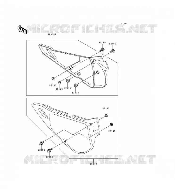 CACHE LAT&Eacute;RAL Kawasaki MOTOS 250 1993 KDX250  KDX250-D3