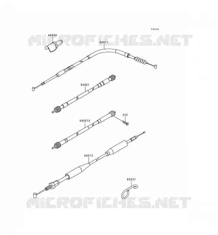 CABLES Kawasaki MOTOS 250 1994 KDX250  KDX250-D4