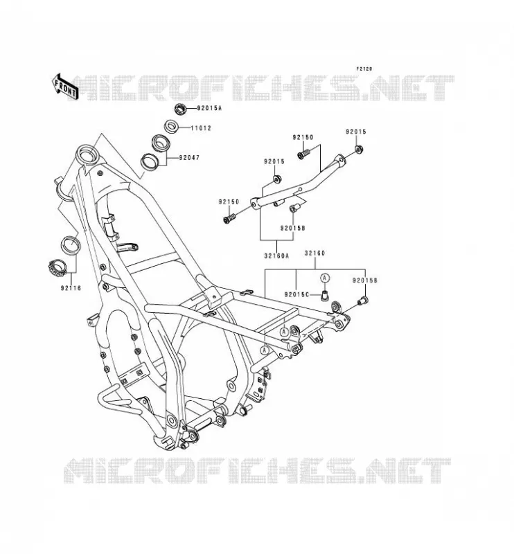 CH&Acirc;SSIS Kawasaki MOTOS 250 1994 KDX250  KDX250-D4