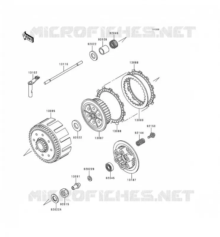 EMBRAYAGE Kawasaki MOTOS 250 1994 KDX250  KDX250-D4
