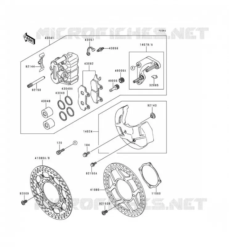 FREIN AVANT Kawasaki MOTOS 250 1994 KDX250  KDX250-D4