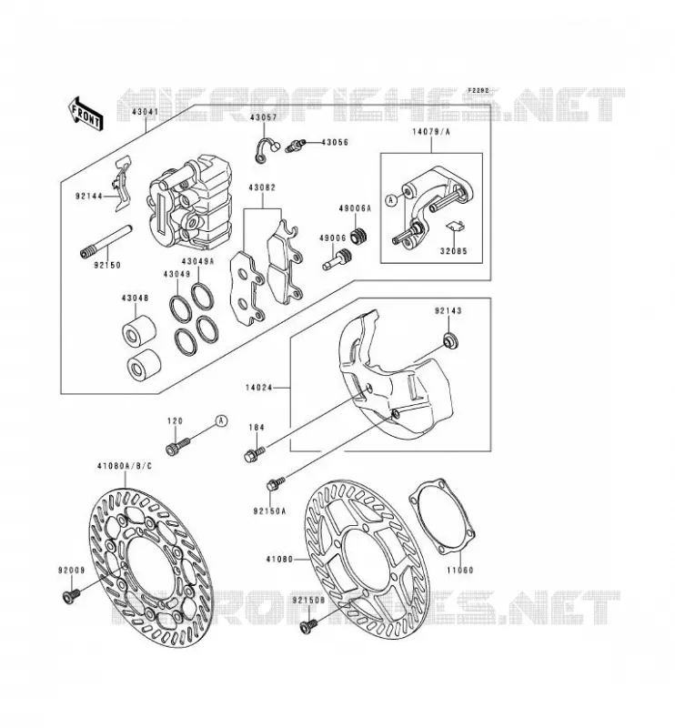 FREIN AVANT Kawasaki MOTOS 250 1995 KDX250  KDX250-D5