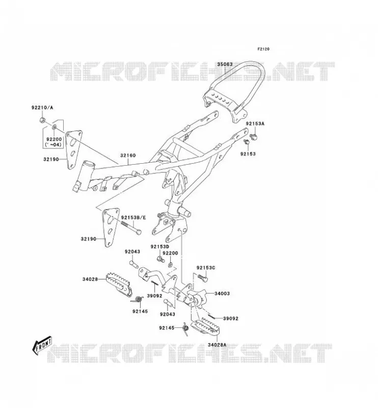 CH&Acirc;SSIS Kawasaki MOTOS 50 2003 KDX50  KDX50-A1
