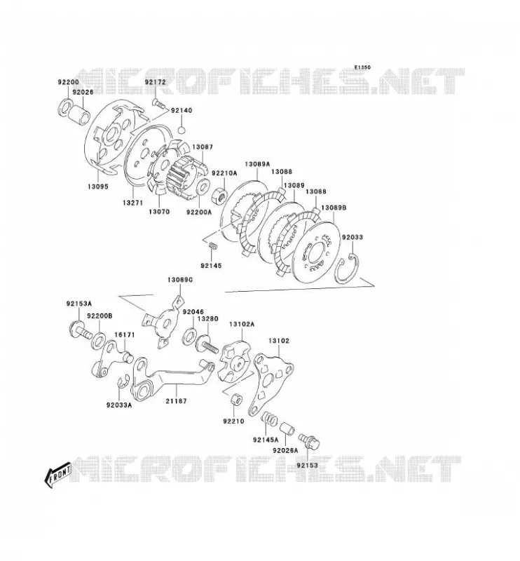 EMBRAYAGE Kawasaki MOTOS 50 2003 KDX50  KDX50-A1