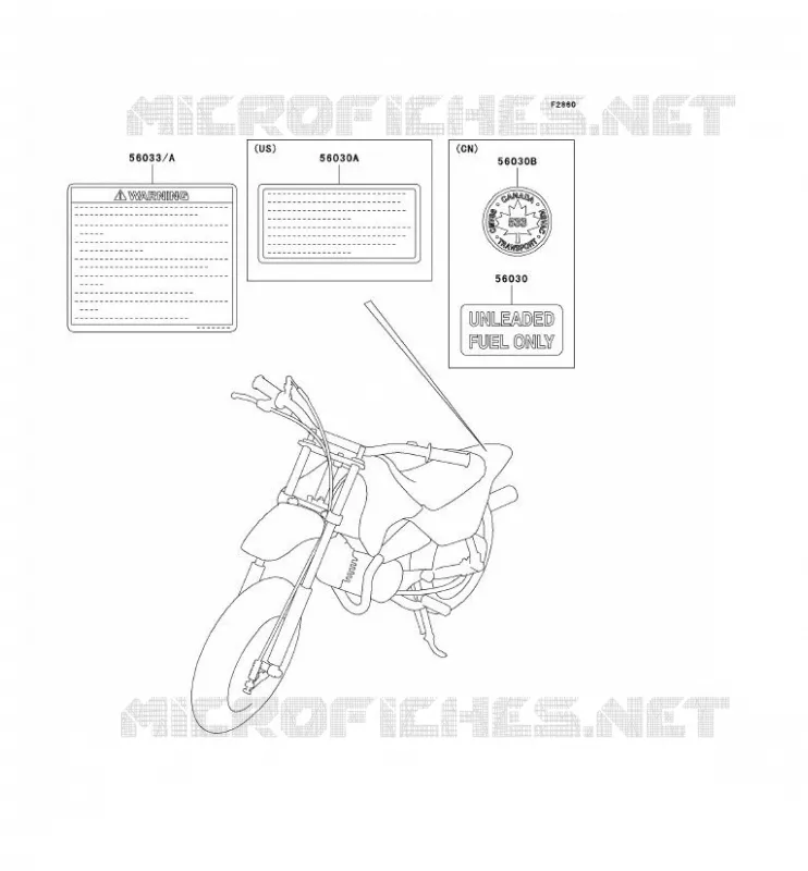 LABEL Kawasaki MOTOS 50 2004 KDX50  KDX50-A2