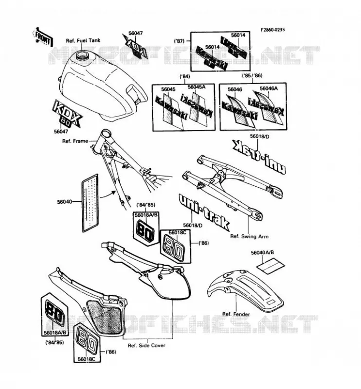 LABEL Kawasaki MOTOS 80 1984 KDX80  KDX80-C1