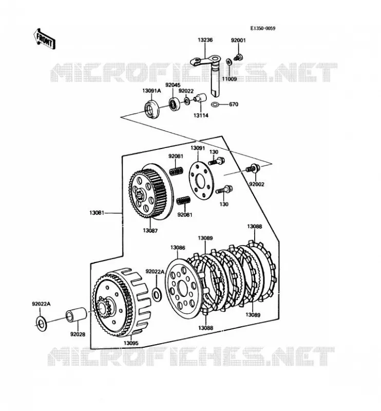 EMBRAYAGE Kawasaki MOTOS 80 1986 KDX80  KDX80-C3