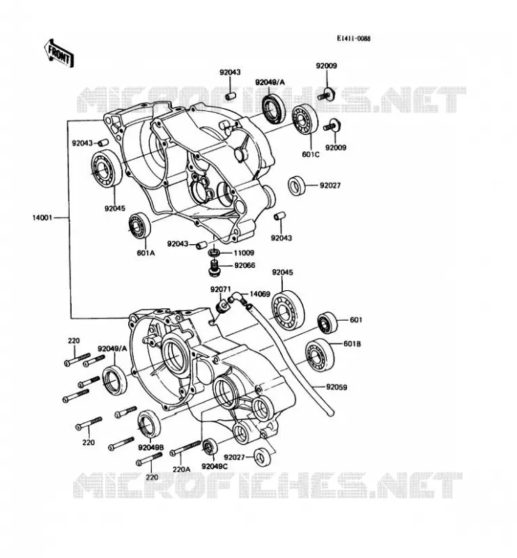 CARTER MOTEUR(S) Kawasaki MOTOS 80 1987 KDX80  KDX80-C4