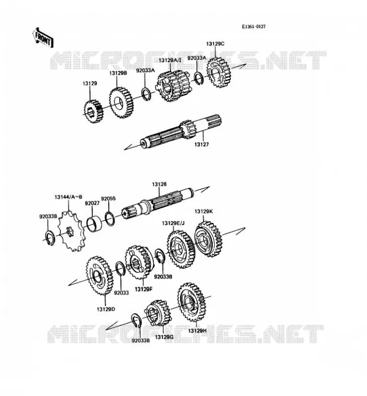 TRANSMISSION Kawasaki MOTOS 80 1987 KDX80  KDX80-C4