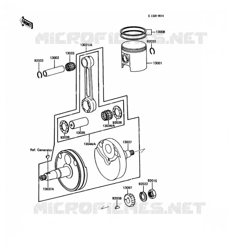 VILEBREQUIN/PISTON Kawasaki MOTOS 80 1987 KDX80  KDX80-C4