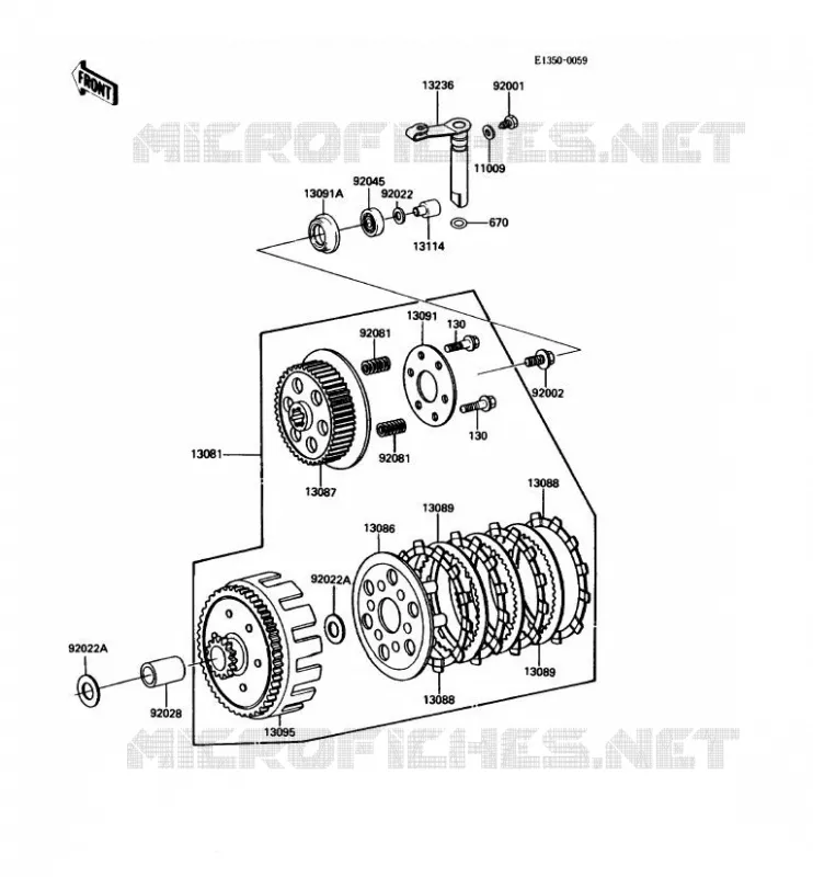 EMBRAYAGE Kawasaki MOTOS 80 1988 KDX80  KDX80-C5