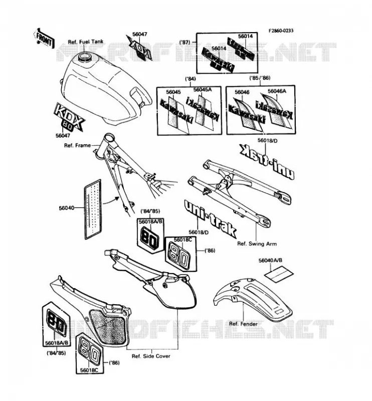 LABEL Kawasaki MOTOS 80 1988 KDX80  KDX80-C5