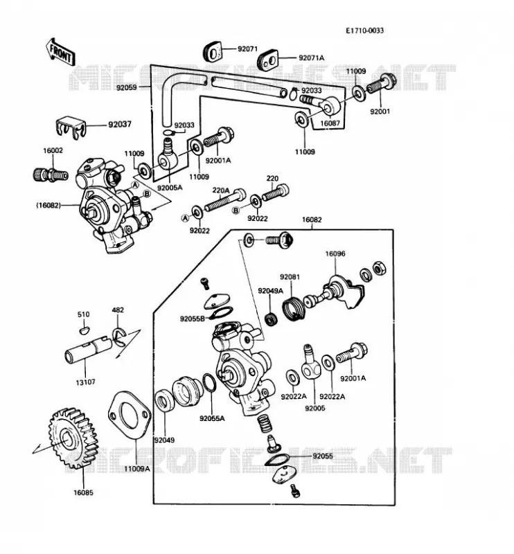 POMPE A HUILE Kawasaki MOTOS 100 1987 KE100  KE100-B06