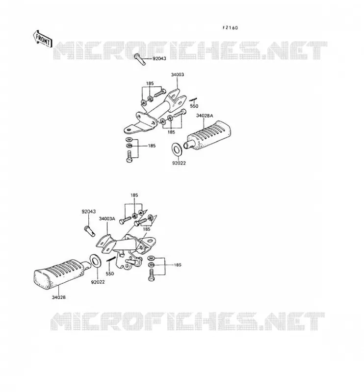 REPOSE PIED Kawasaki MOTOS 100 1987 KE100  KE100-B06