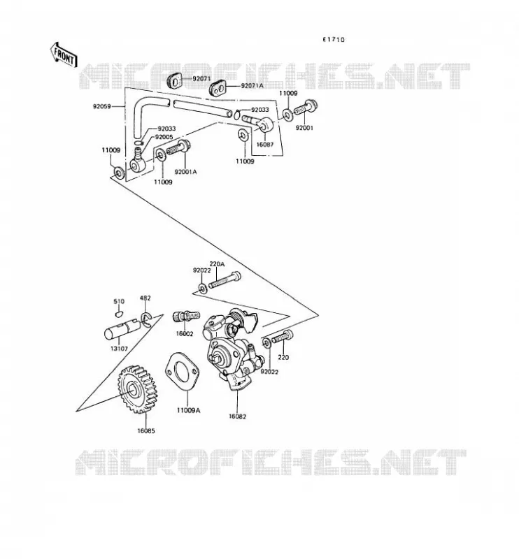 POMPE A HUILE Kawasaki MOTOS 100 1987 KE100  KE100-B06