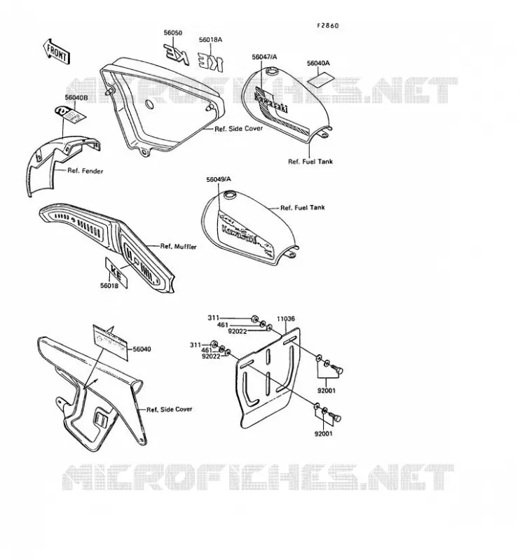 LABEL Kawasaki MOTOS 100 1991 KE100  KE100-B10