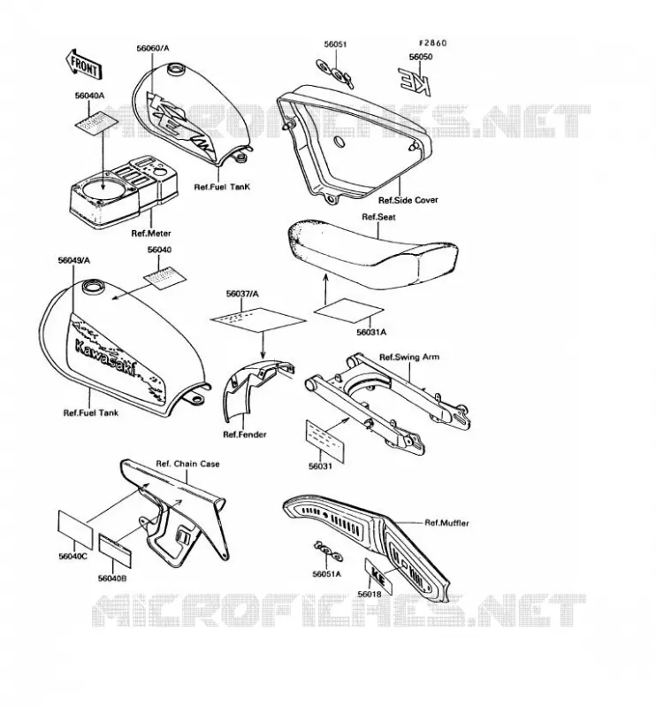LABEL Kawasaki MOTOS 100 1992 KE100  KE100-B11
