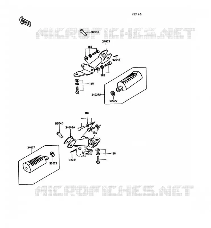 REPOSE PIED Kawasaki MOTOS 100 1992 KE100  KE100-B11
