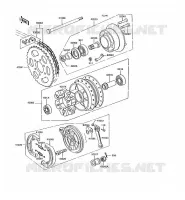 MOYEU ARRIERE pour Kawasaki KH125