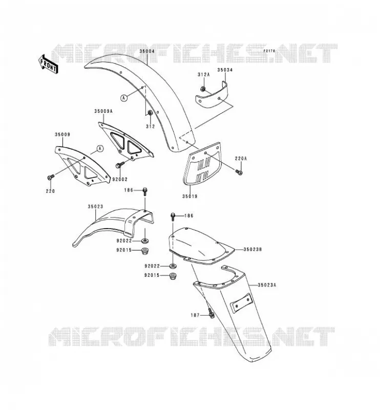 GARDE BOUE Kawasaki MOTOS 125 2000 GTO SPEEDSTER  KH125-M5