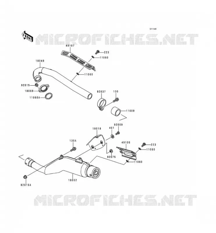 &Eacute;CHAPPEMENT Kawasaki MOTOS 250 1994 KLR250  KL250-D11