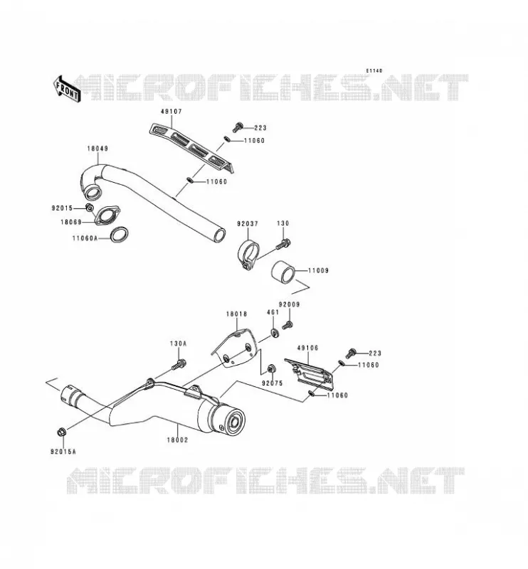 &Eacute;CHAPPEMENT Kawasaki MOTOS 250 1994 KLR250  KL250-D11