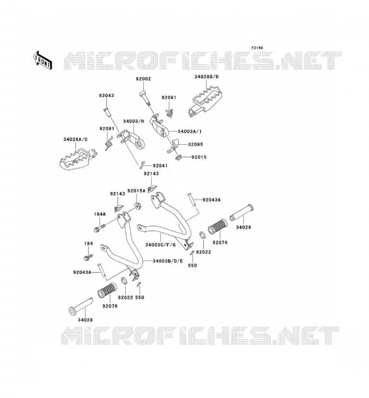 REPOSE PIED Kawasaki MOTOS 250 1995 KLR250  KL250-D12
