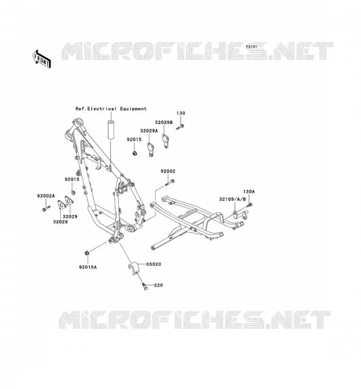 PIECE DE CADRE (COUVERTURE) Kawasaki MOTOS 250 1996 KLR250  KL250-D13