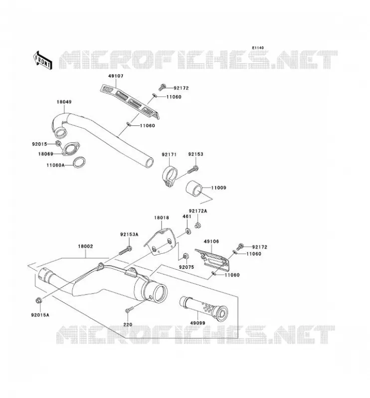 &Eacute;CHAPPEMENT Kawasaki MOTOS 250 2005 KLR250  KL250-D22