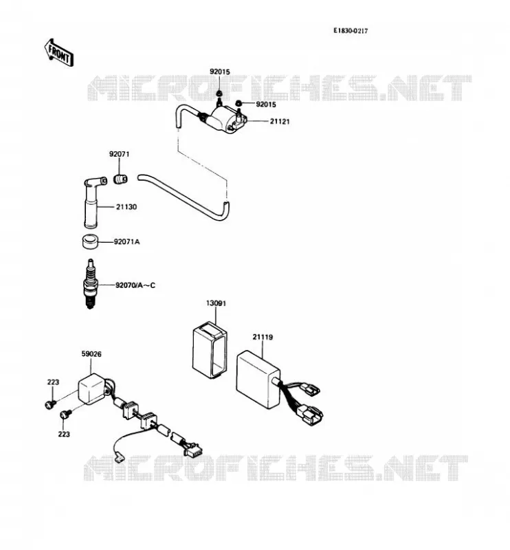SYSTEME D&acute;ALLUMAGE Kawasaki MOTOS 250 1987 KLR250  KL250-D4