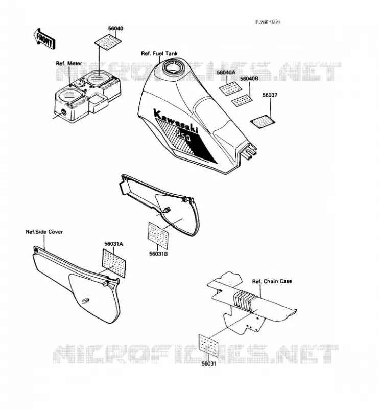 LABEL Kawasaki MOTOS 250 1989 KLR250  KL250-D6