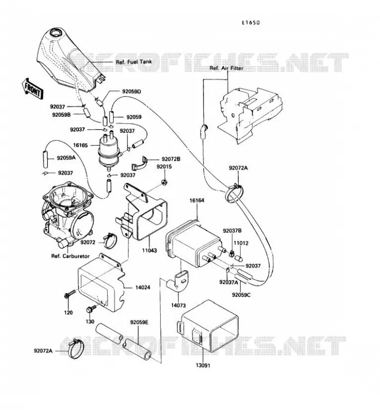 CARTOUCHE(CA) Kawasaki MOTOS 250 1990 KLR250  KL250-D7