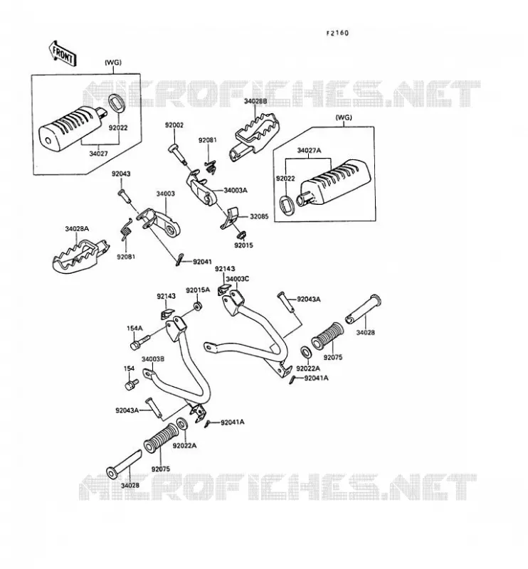 REPOSE PIED Kawasaki MOTOS 250 1991 KLR250  KL250-D8