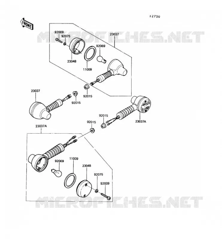 CLIGNOTANT Kawasaki MOTOS 250 1992 KLR250  KL250-D9