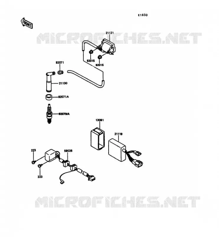 SYSTEME D&acute;ALLUMAGE Kawasaki MOTOS 600 1990 KLR600  KL600-A5