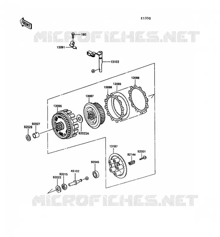 EMBRAYAGE Kawasaki MOTOS 600 1989 KLR600  KL600-B5