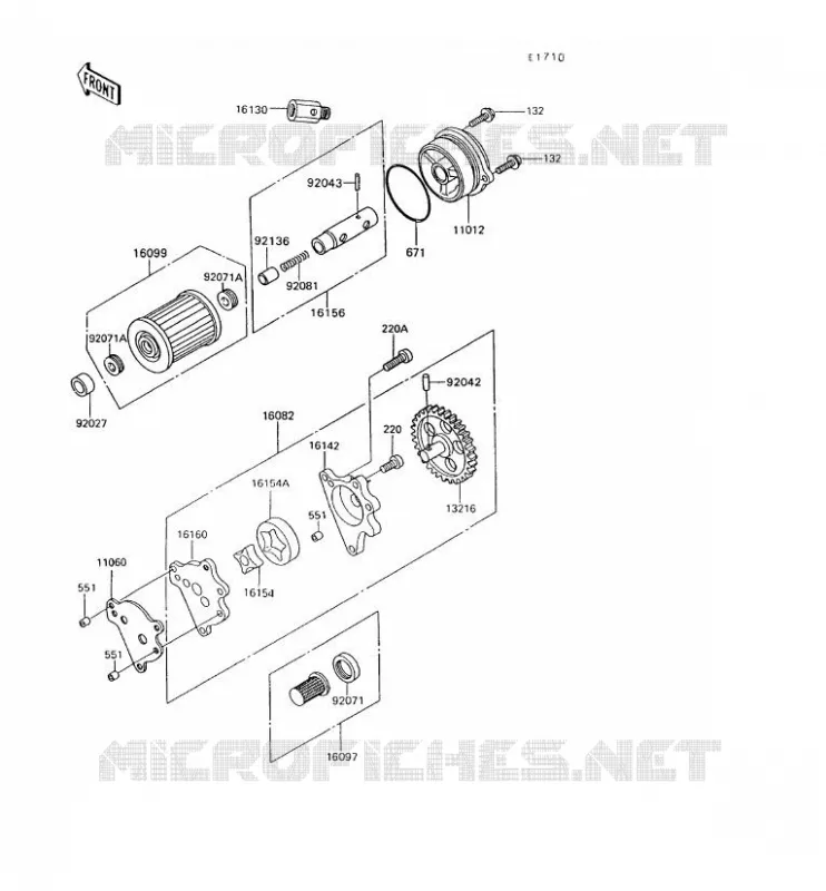 POMPE A HUILE Kawasaki MOTOS 600 1994 KLR600  KL600-B9