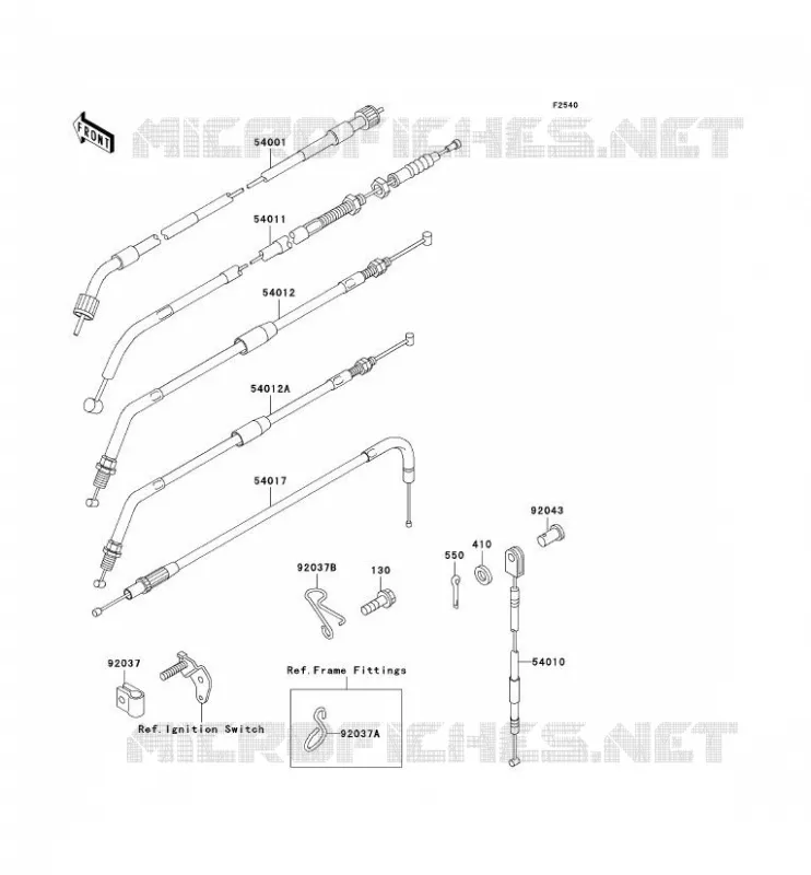 CABLES Kawasaki MOTOS 650 1996 KLR650  KL650-A10