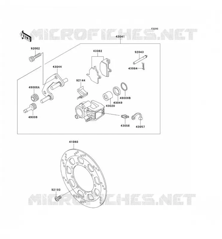 FREIN AVANT Kawasaki MOTOS 650 1996 KLR650  KL650-A10