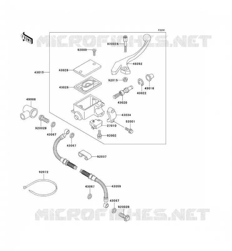 MAITRE CYLINDRE AV Kawasaki MOTOS 650 1997 KLR650  KL650-A11