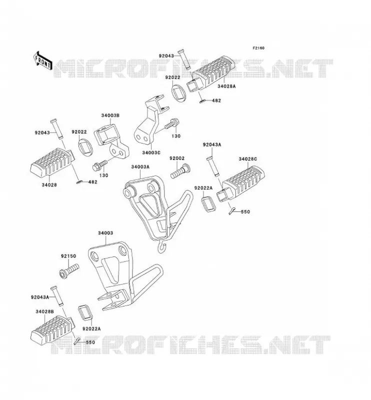REPOSE PIED Kawasaki MOTOS 650 1997 KLR650  KL650-A11